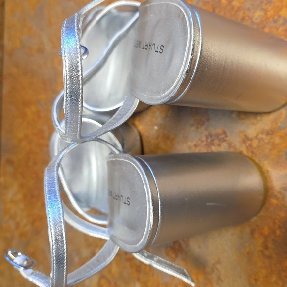 Stuart Weitzman Metallic Silver Dayna Platform Sandals/Heels - Picture 10 of 13